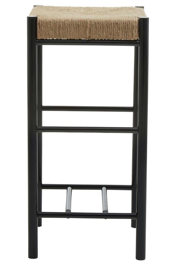 Interiors by Premier Bandar Natural Rope and Black Wood Bar Stool