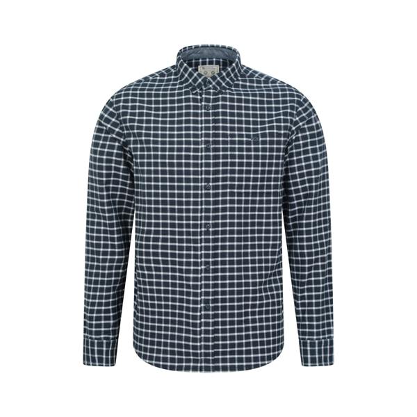 Mountain Warehouse Mens Driftwood Checked Organic Shirt - Dark Blue - 