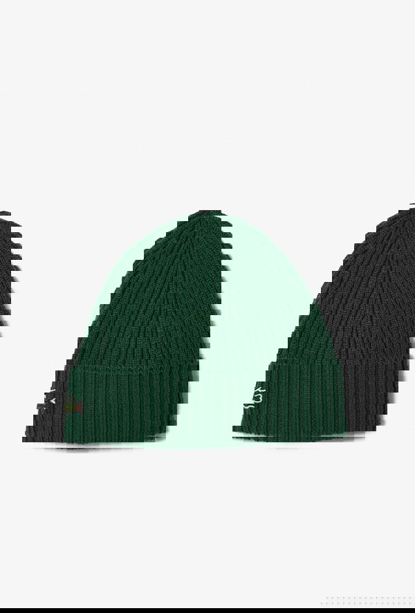 Lacoste Men's Rib Knit Brushed Wool Beanie
