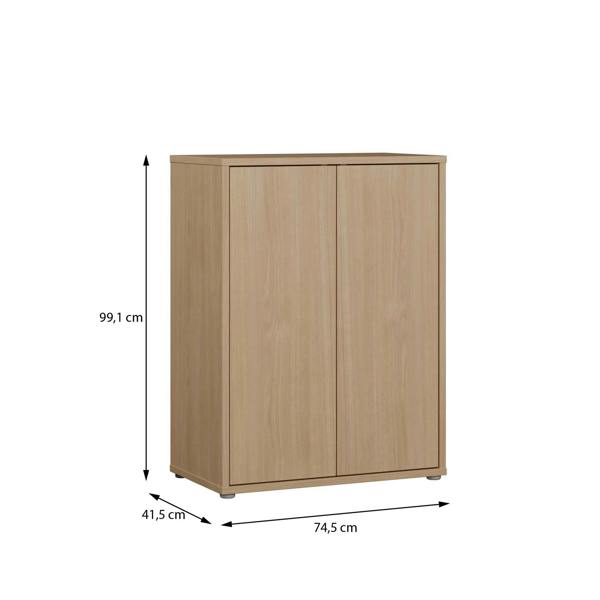 Furniture To Go Alice Springs Tall 2 Door Cupboard with Push-to-Open Doors in Elegancia Oak