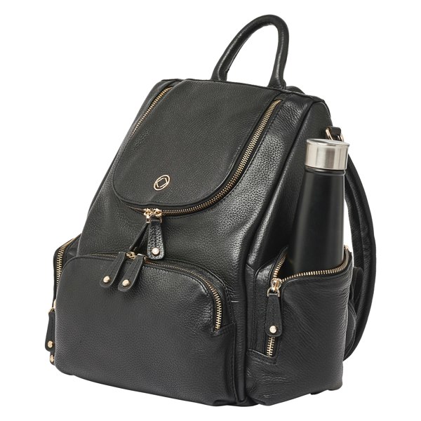 KeriKit England Amber Midi Pebble Leather Backpack - Black