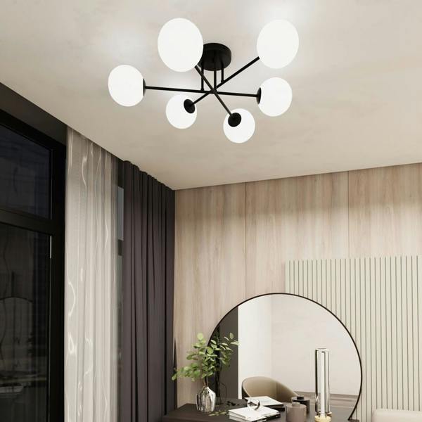 Emibig ROMA Ceiling lamp  6 x E14 Black with White Shade