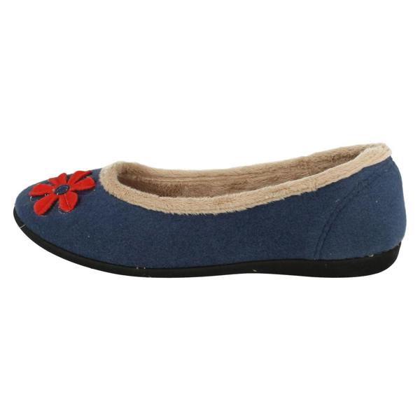 Padders Ladies Padders Wide Fitting Ballerina Slippers Happy