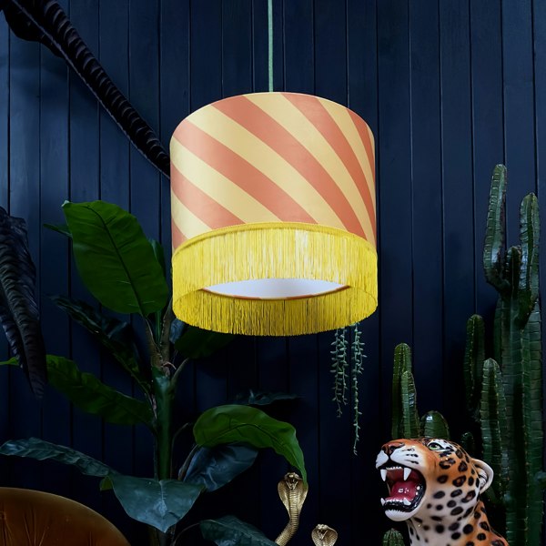 Love Frankie Marmalade Helter Skelter Velvet Lampshades With Fringing