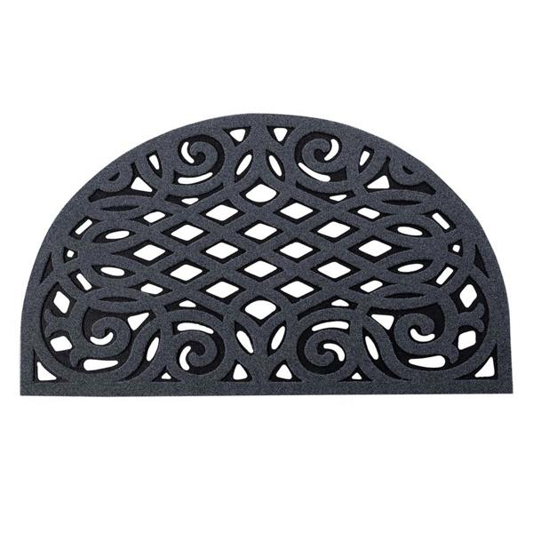 Nicoman Victorian Style Eco Halfmoon Indoor and Outdoor Doormat - Grey