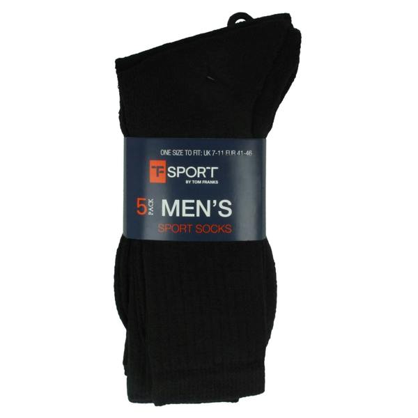 Tom Franks Mens TF Sport By Tom Franks 5 Pack Sport Socks SK106A