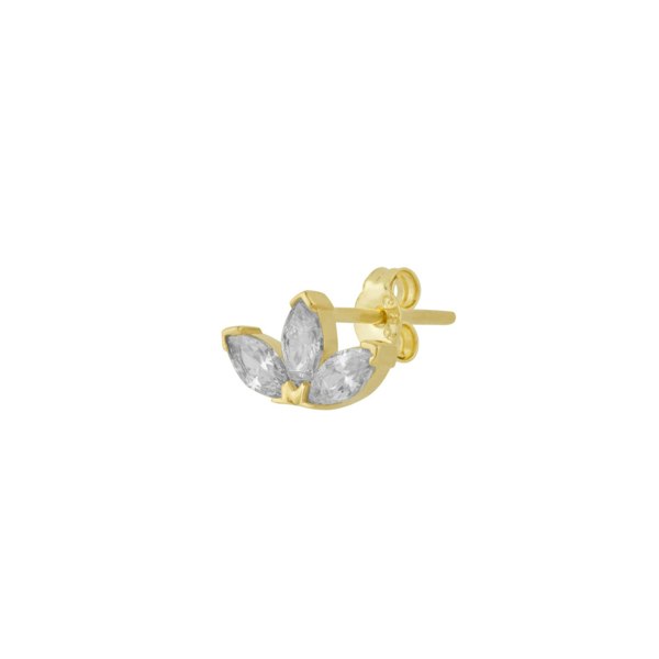 Spero London Fine Crown Single Earring 14ct Solid Gold