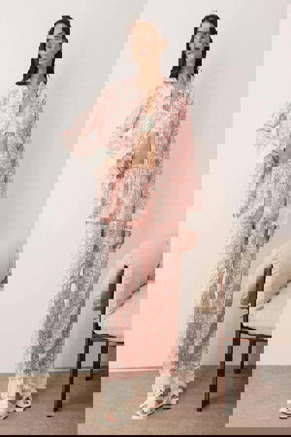 WOVCOR 2-Piece Floral Viscose Woven Pajama Set