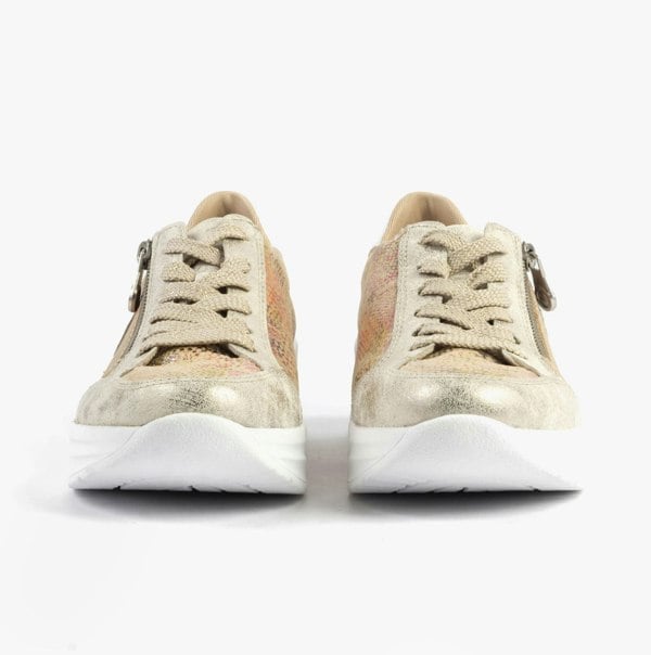 Rieker N8103-60 Womens Shoes - Beige Combination