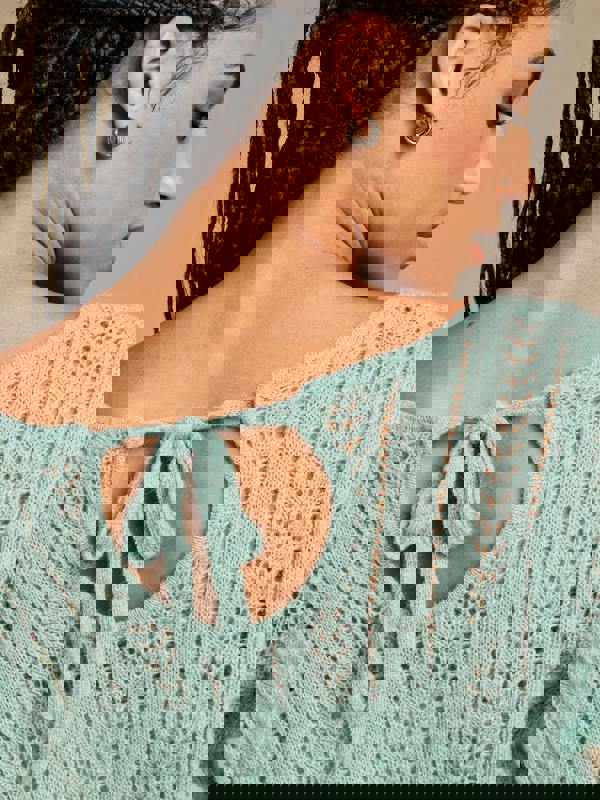 GWD Arla-Bailey Duck Egg Wool Knit Top