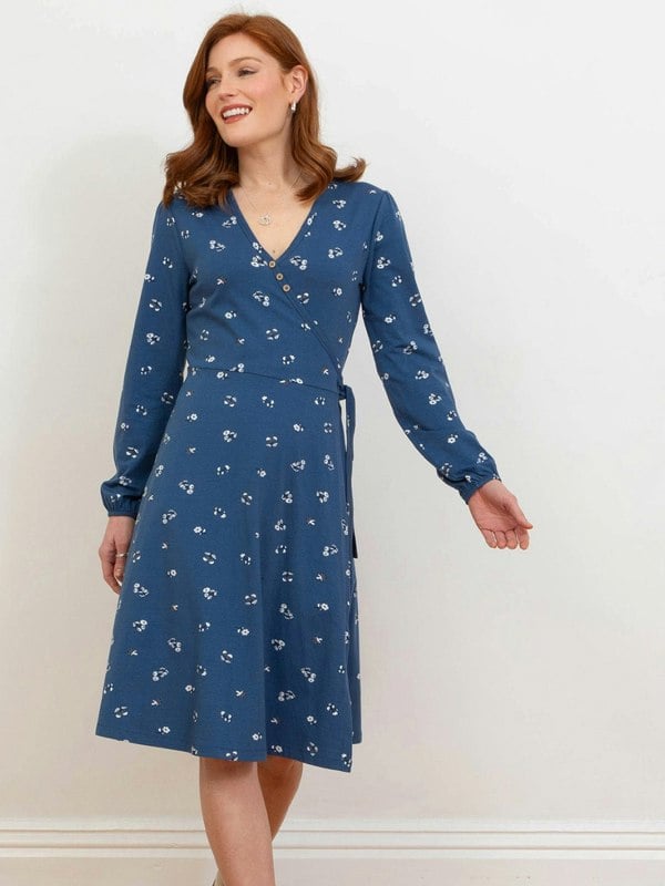 Kite Organic Highcliffe Jersey Wrap Dress Forage Floral