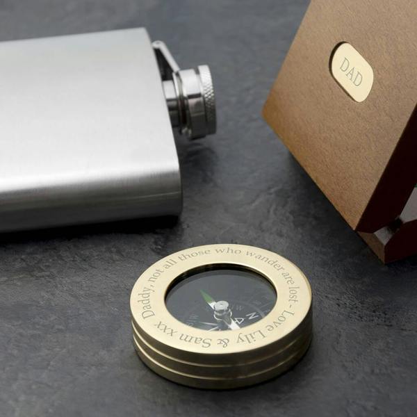 Personalised Traveller's Compass With Monogrammed Box - close-up detail