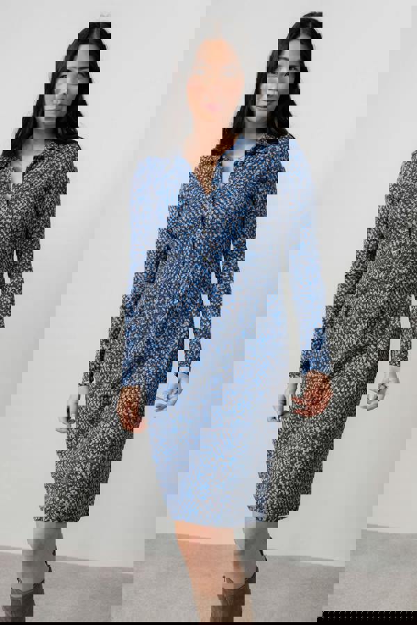 Lily & Me Elmore Organic Cotton Jersey Shirt Dress Cobalt