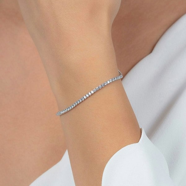 Spero London 2mm Fine Tennis Bracelet - Sterling Silver