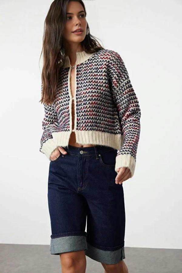 WOVCOR Soft Textured Gradient Knit Cardigan