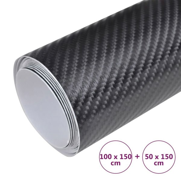 Berkfield Car Films 2 pcs 4D Black 100x150 cm+50x150 cm