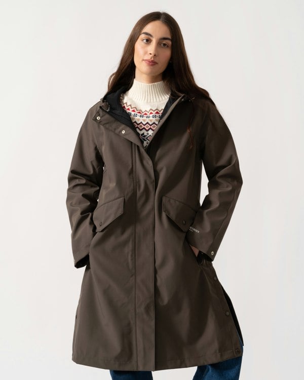 Ilse Jacobsen Daybreak Womens Long Softshell Raincoat - Wren 259