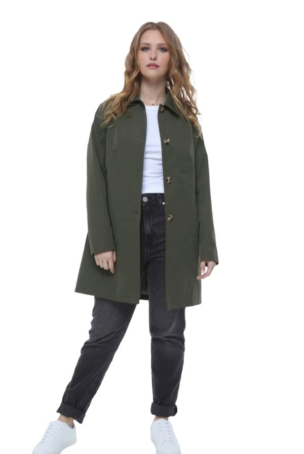 Elle Jennifer Single Breasted Basic Mac - Green