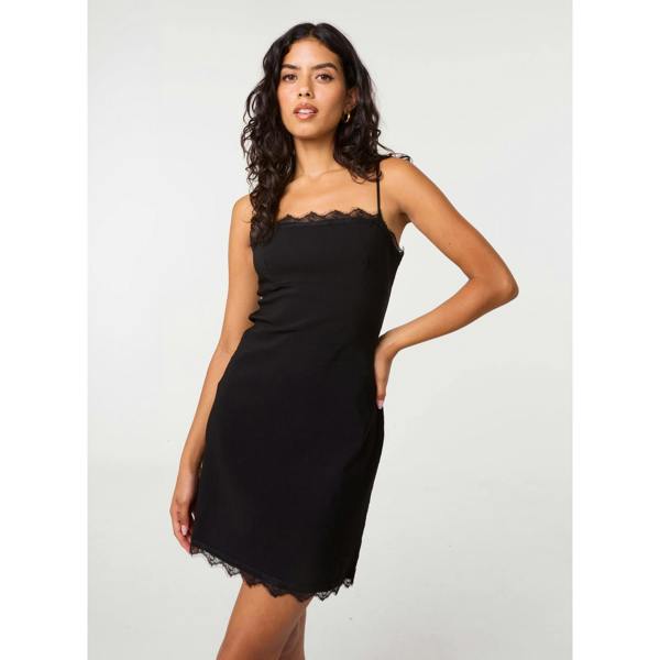 Pink Vanilla Lace Trim Mini Dress