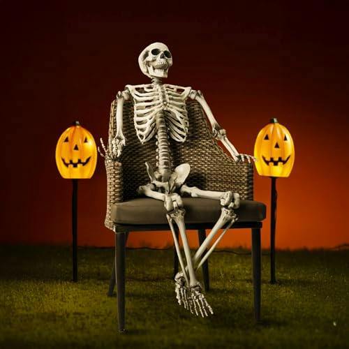 Halloween Life Size Poseable Skeleton Prop 165cm - Realistic Human Skeleton Decoration image 14