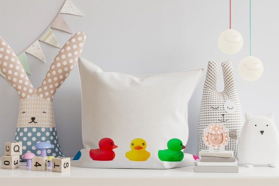 Warren Reed Coloured Rubber Ducks Cushions