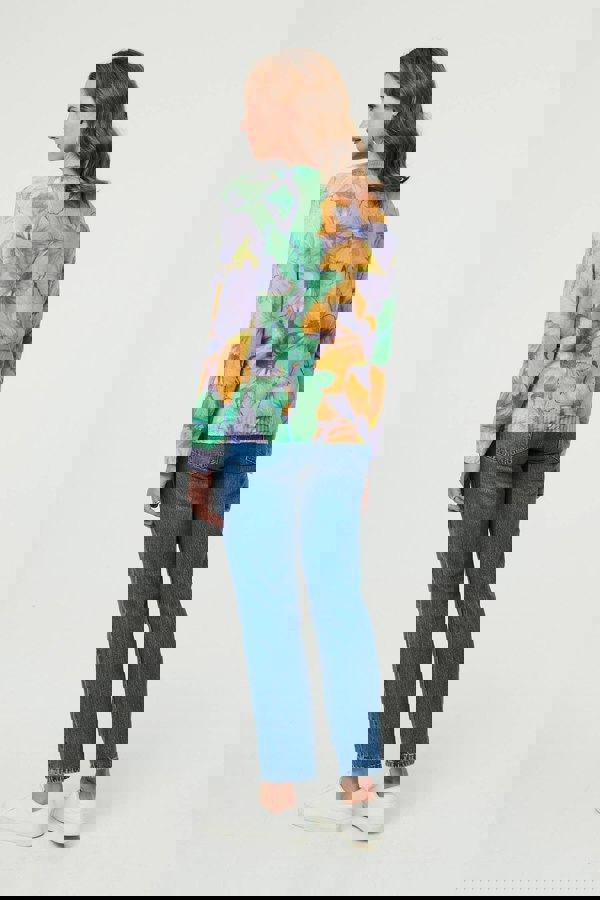 Purple | Butterfly Print Long Sleeve Relaxed Top
