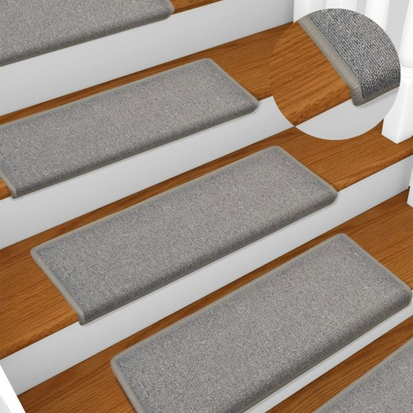 Berkfield Carpet Stair Treads 15 pcs 65x21x4 cm Light Grey
