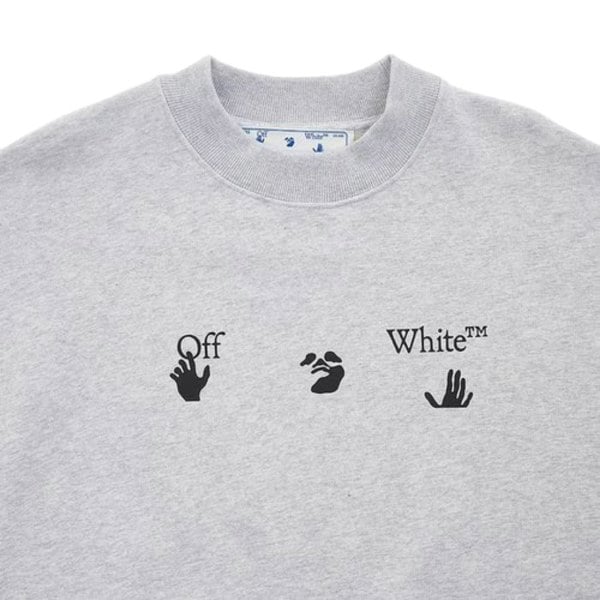 Off-White Big OW Logo Skate Fit Grey Sweatshirt L