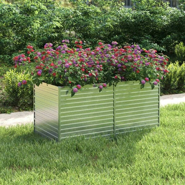 Berkfield Garden Raised Bed 160x80x77 cm Galvanized Steel Silver