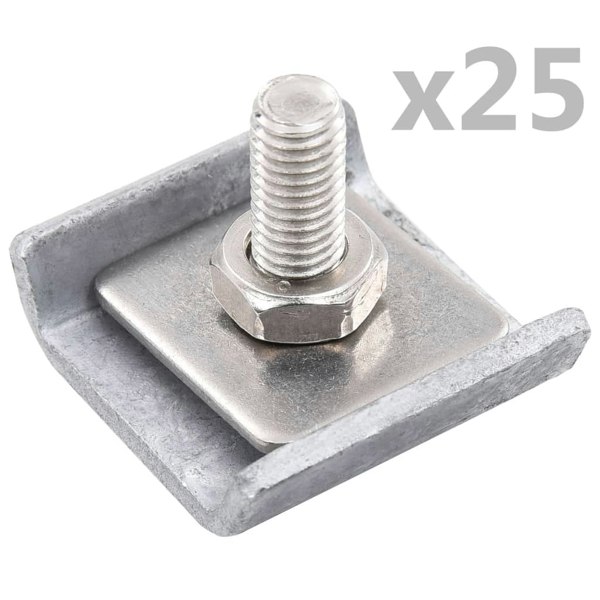 Berkfield Grid Mat Connector 25 Sets Silver