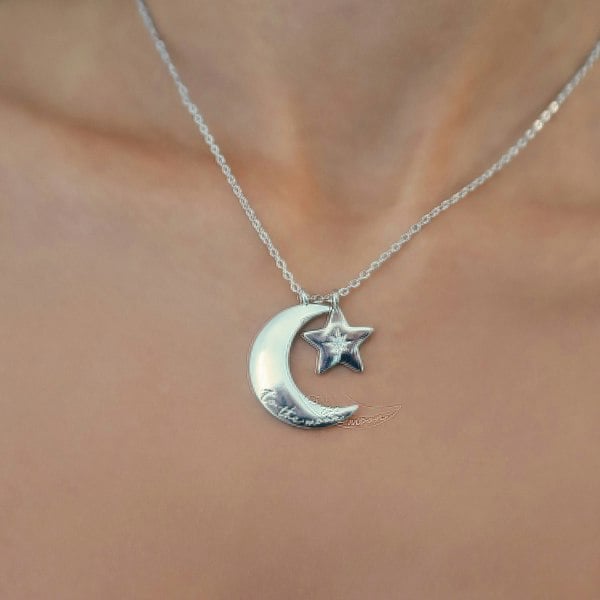 Luna Charles Cherish To The Moon & Back Necklace - 925 Sterling Silver