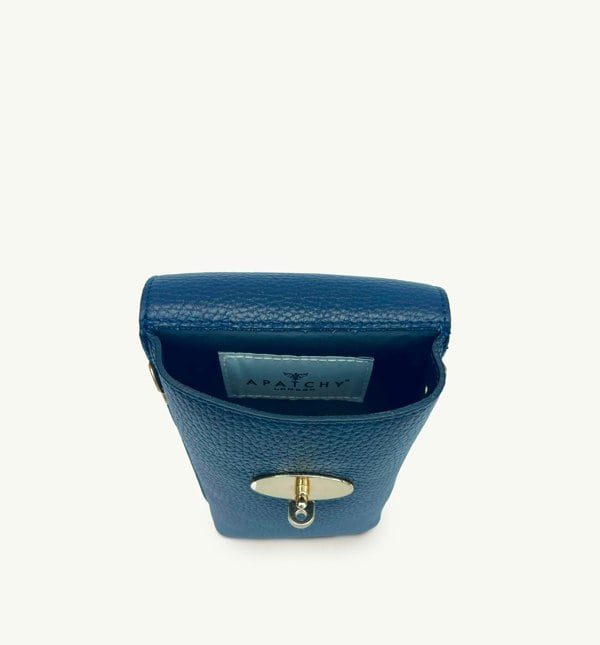 Apatchy London The Frankie Leather Phone Bag - Navy