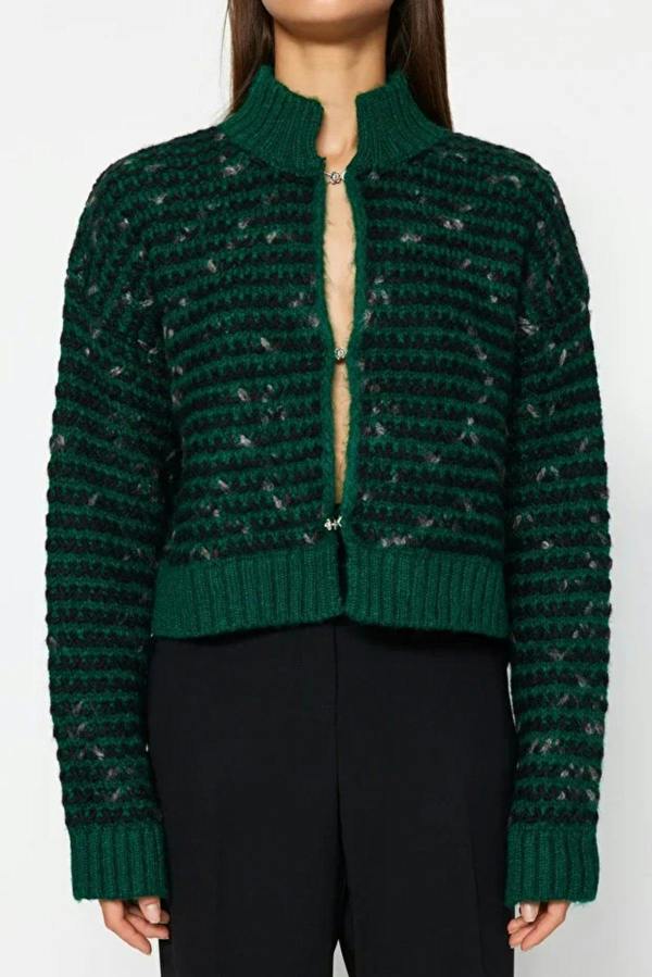 WOVCOR Soft Textured Gradient Knit Cardigan