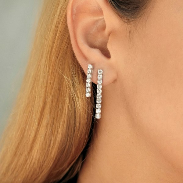 Spero London Sterling Silver Tennis Earring - Single