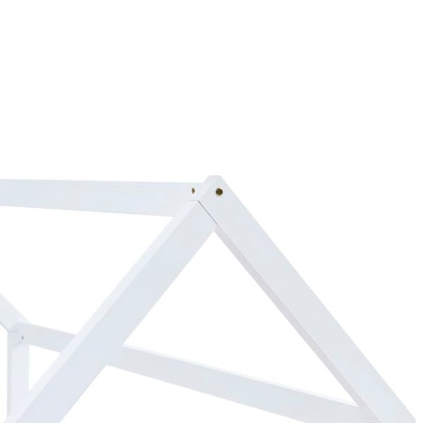 Berkfield Kids Bed Frame White Solid Pine Wood 90x200 cm