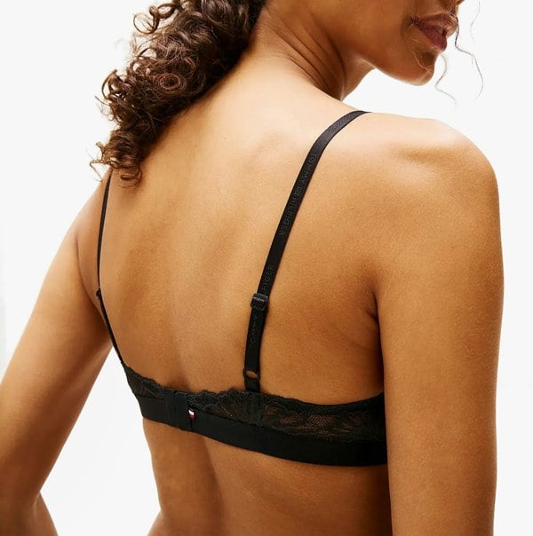 Tommy Hilfiger FLORAL LACE Womens Triangle Bra Black