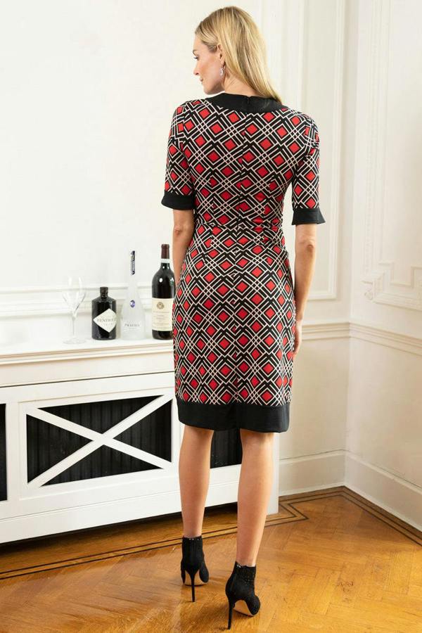 HotSquash Vintage Feel Ponte Dress with Cuffs