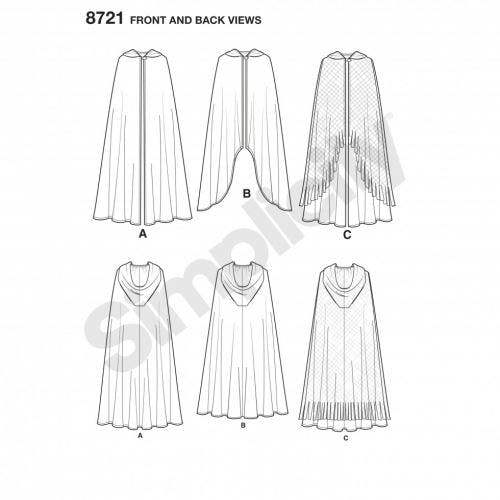 Simplicity Sewing Pattern 8721, Costumes, Capes for Women, One Size - Easy