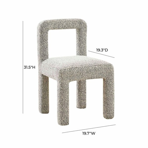 Furniture Edit Hazel Grey Boucle Dining Chair