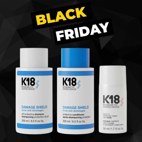 K18 Damage Shield Shampoo, Conditioner & 50ml Molecular Repair Hair Mask Bundle