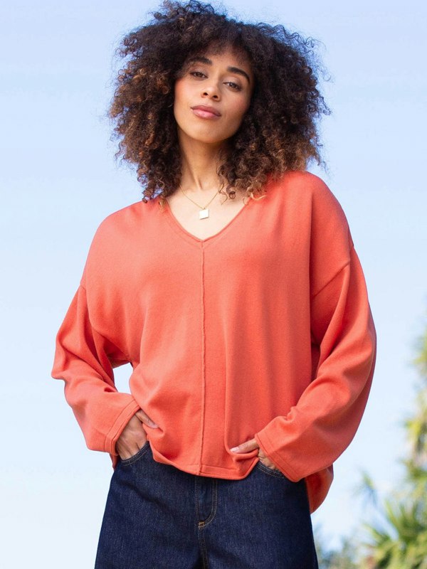 Kite Organic Loscombe Knit Jumper Burnt Orange