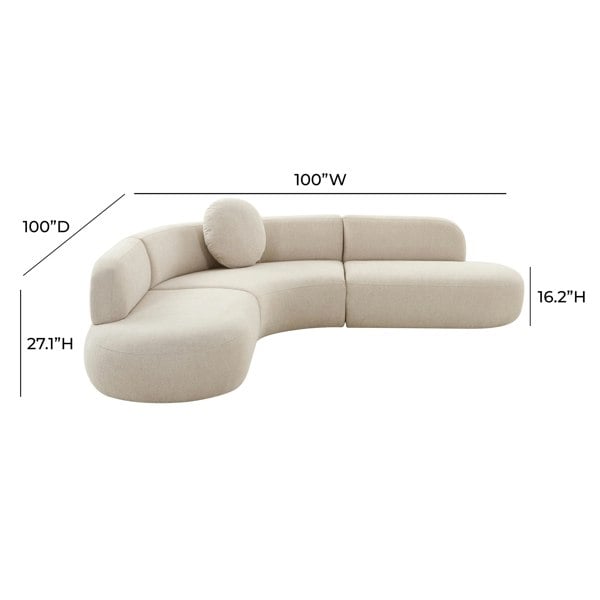 Furniture Edit Broohah Beige Linen Sectional Sofa