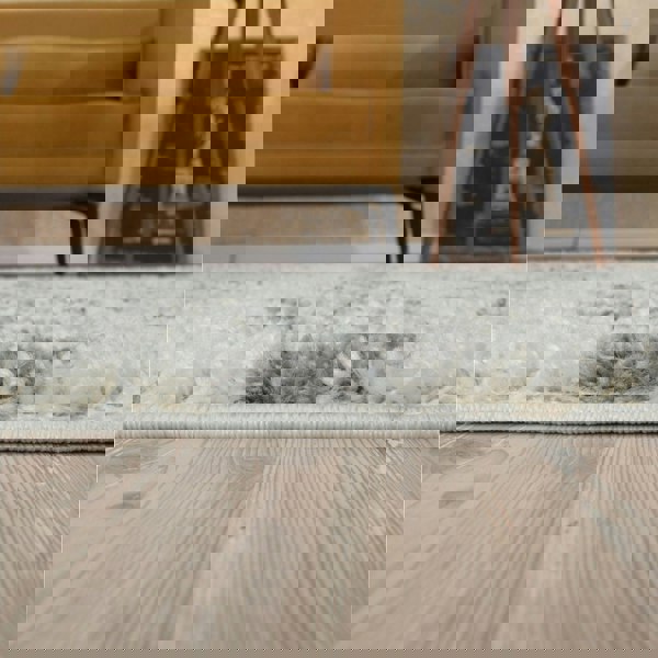 Elegant Moroccan Pattern Grey Ivory Rug Suitable for Floor heating