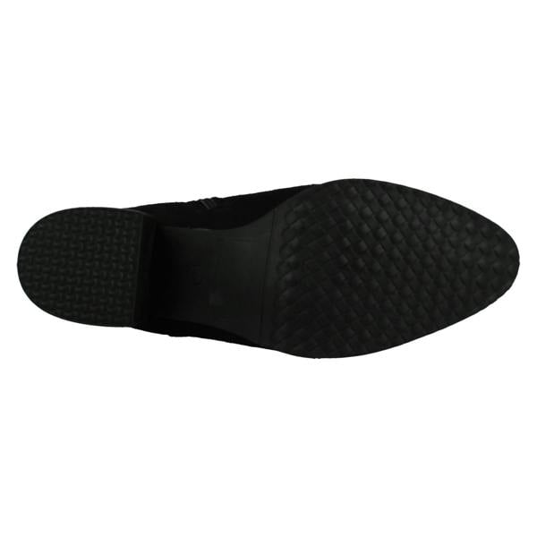 Spot On Ladies Spot On Mid Block Heel Ankle Boots with Back Strap F51239