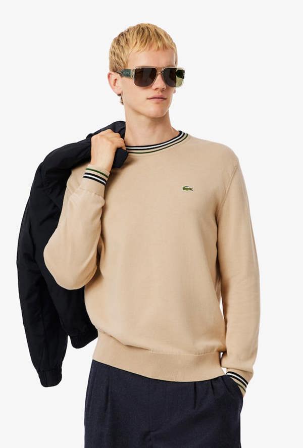 Lacoste Striped Cotton Jersey Sweater