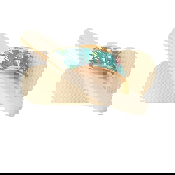 Animal Womens/Ladies Swish Floral Recycled Flip Flops - Beige/Green - 