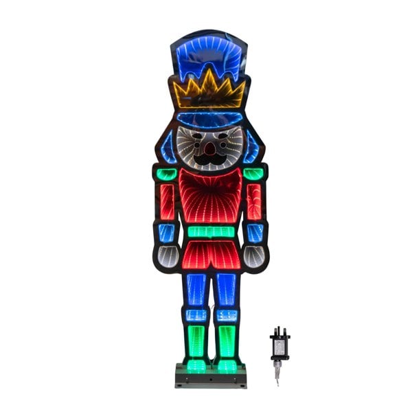 Samuel Alexander 74cm Infinity Light up Christmas Nutcracker Decoration with Multi-Coloured LEDs on Metal Base