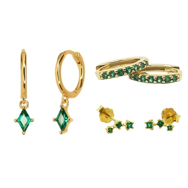 May Birthstone Emerald Earrings Gift Set For Her