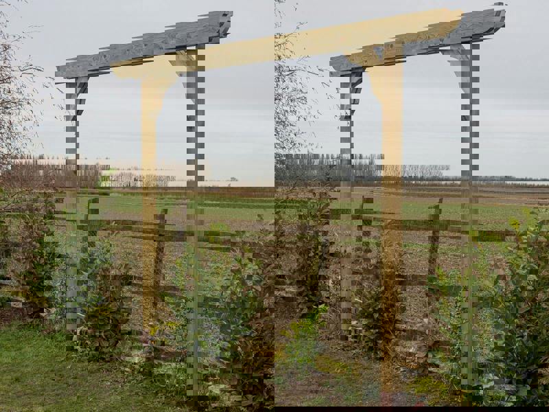 Arbor Garden Solutions Screen Double Beam Pergola, Plant Climbing Arbour - Corbel Sculpted Brace