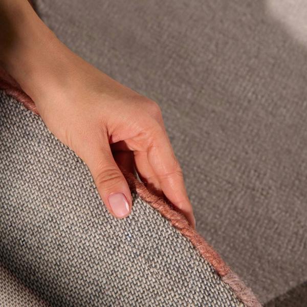 Wool Rug Clarissa Blue Multicolor, High-Low design, underfloor heating, easy to clean.